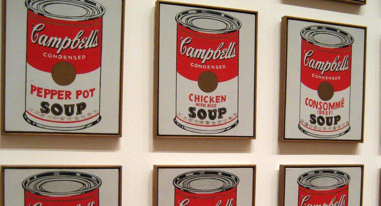 Quais são as seis cores do rótulo da sopa Classic Campbell?
