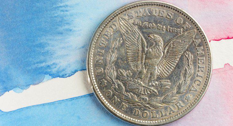 Onde está a marca da moeda em um dólar de prata Morgan?