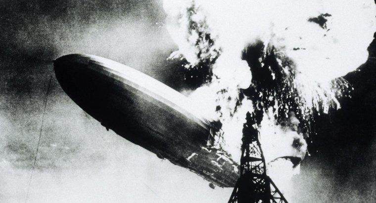 Que gás foi usado no desastre de Hindenburg?