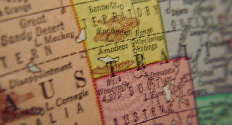 Quais são os nomes dos países na Austrália?